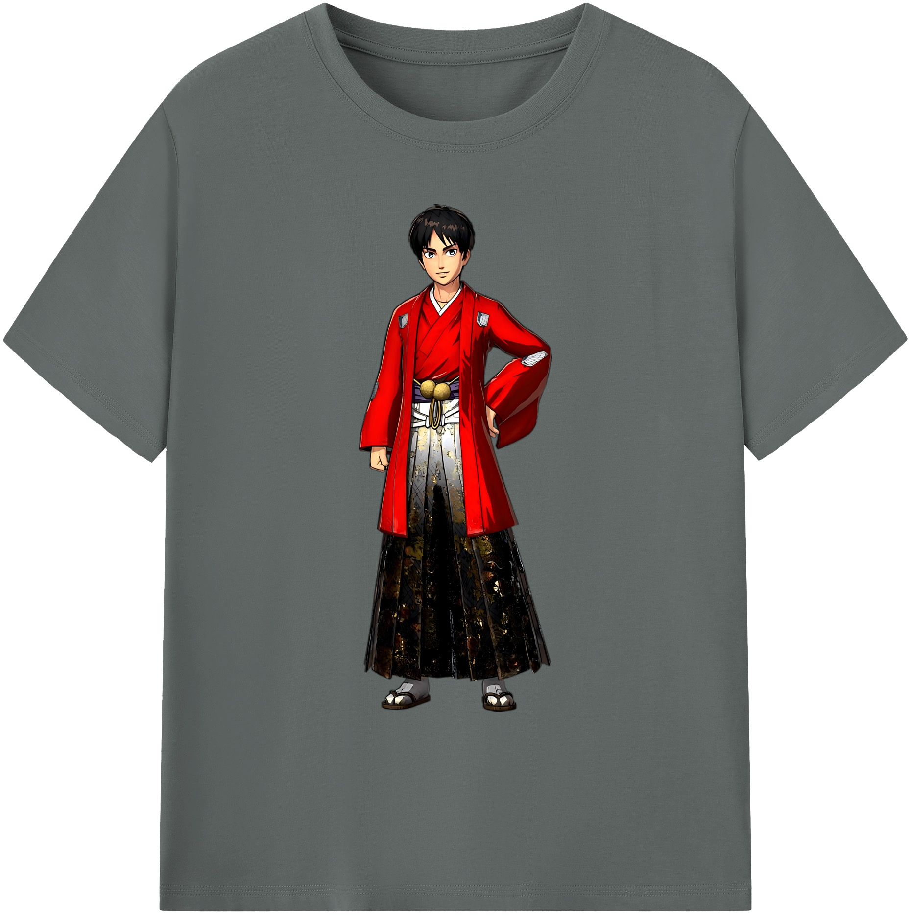（画像用） 進撃の巨人 エレン･イェーガー Attack on Titan Eren Jäger 綿100％ メンズ半袖Tシャツ｜肌触りやわらか＆通気性